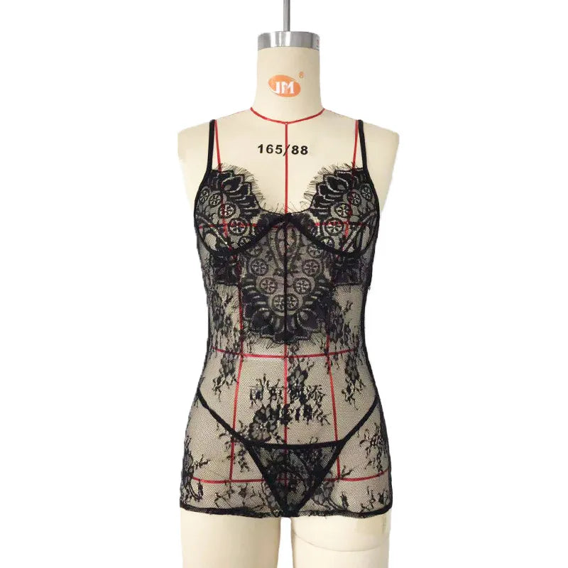 Black Lace Lingerie Dress