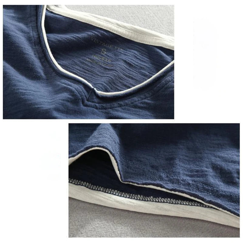 Vintage V-Neck Long Sleeve Tee