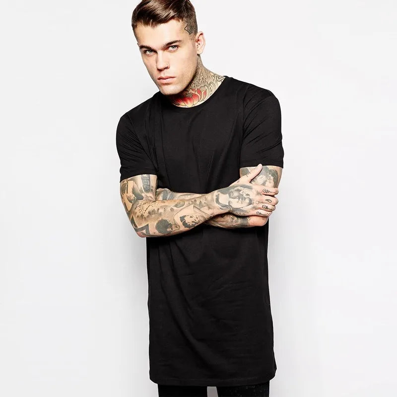 White Longline Hip Hop Tee