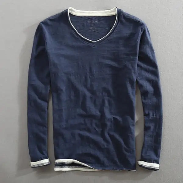 Vintage V-Neck Long Sleeve Tee