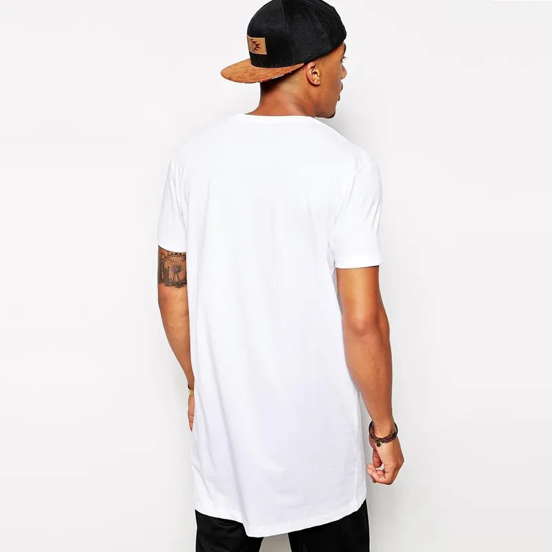 White Longline Hip Hop Tee