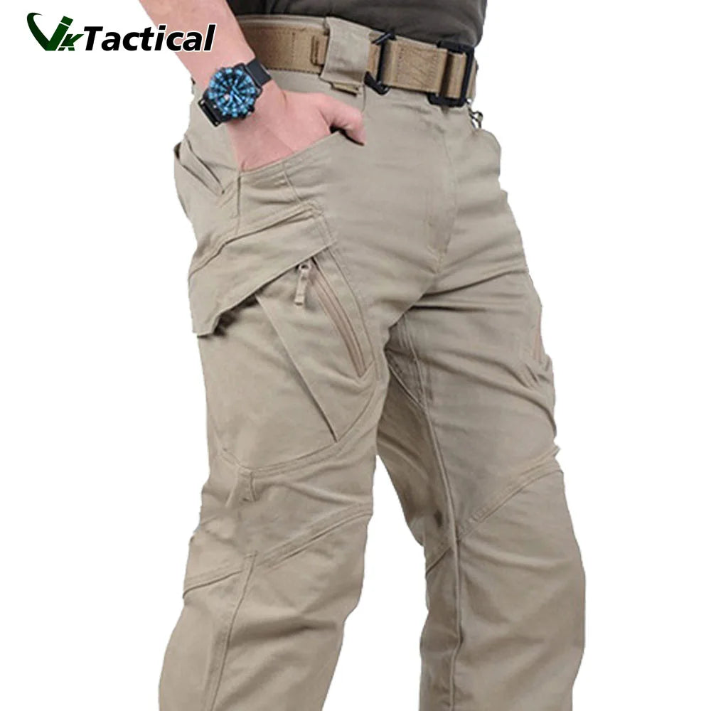 Beige tactical pants with a belt and watch on a white background, featuring the 'V-Tactical' brand.