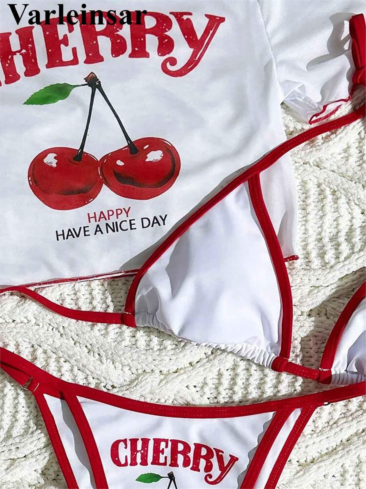 Cherry Printed Summer Bikini