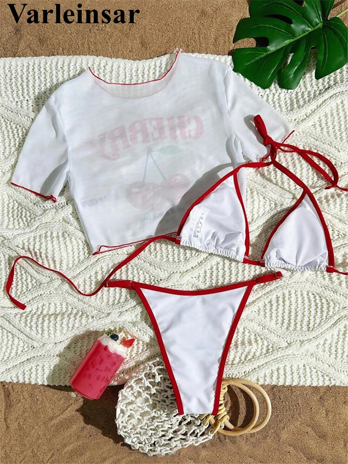 Cherry Printed Summer Bikini