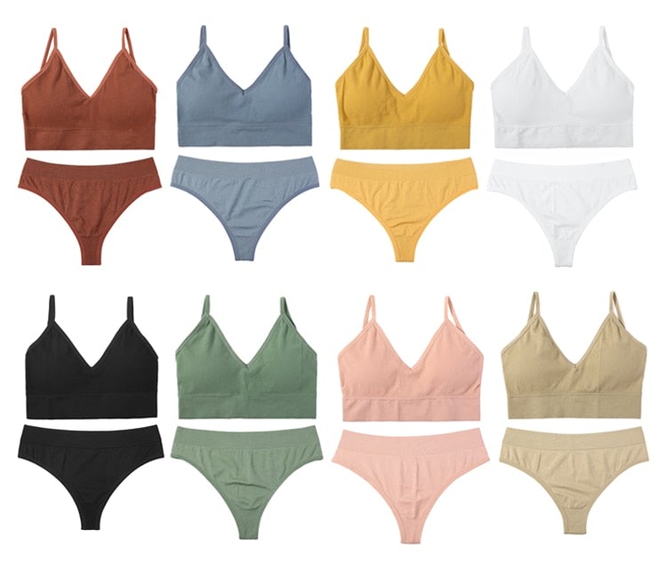 Wire Free Cotton Bra Set Apparel & Accessories > Clothing > Underwear & Socks > Bras Fashion NetClub