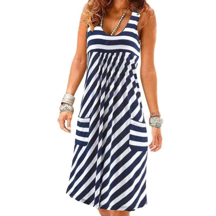The Selena Striped Tunic Dress - Fashion NetClub