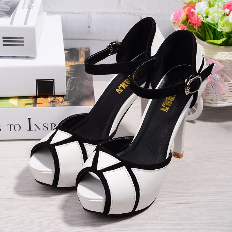 Hollow Buckle High Heels Apparel & Accessories > Shoes Fashion NetClub