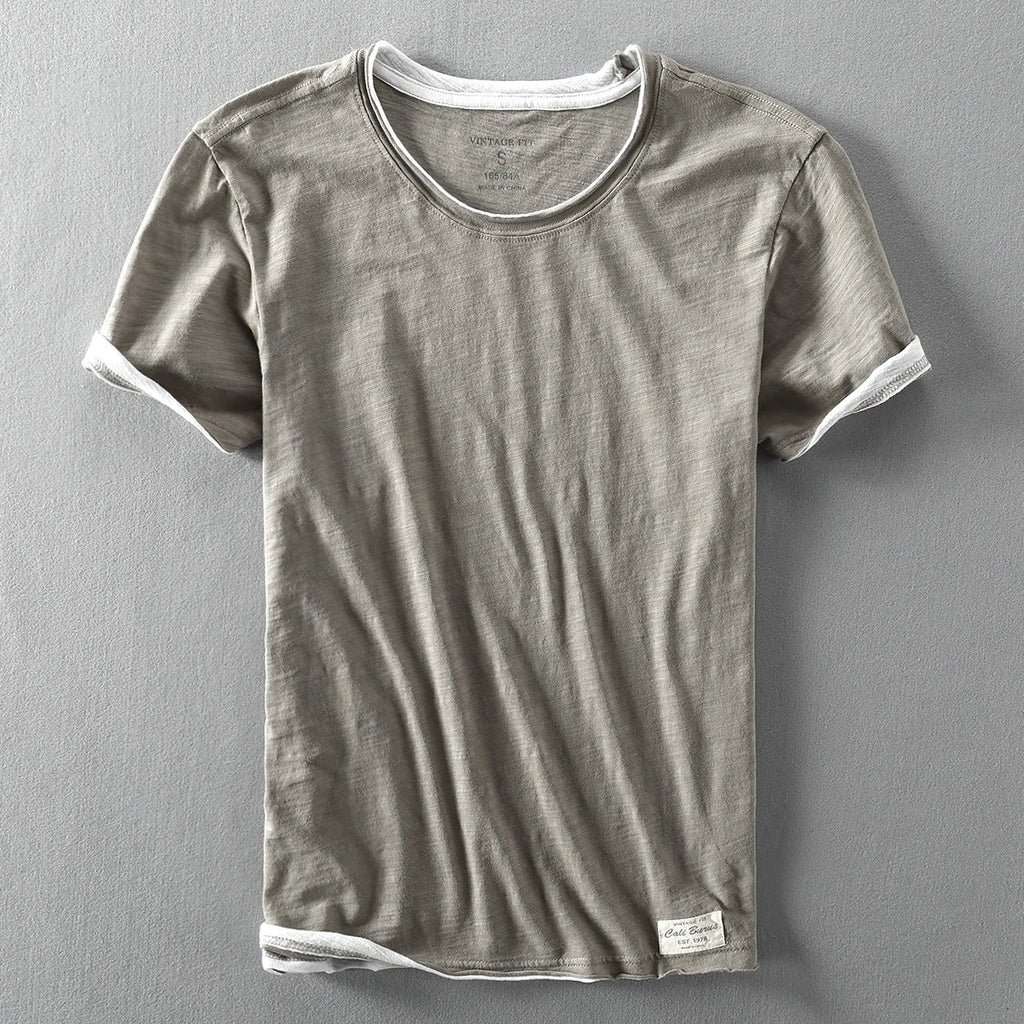 Gray t-shirt on a gray background