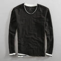 Vintage V-Neck Long Sleeve Tee