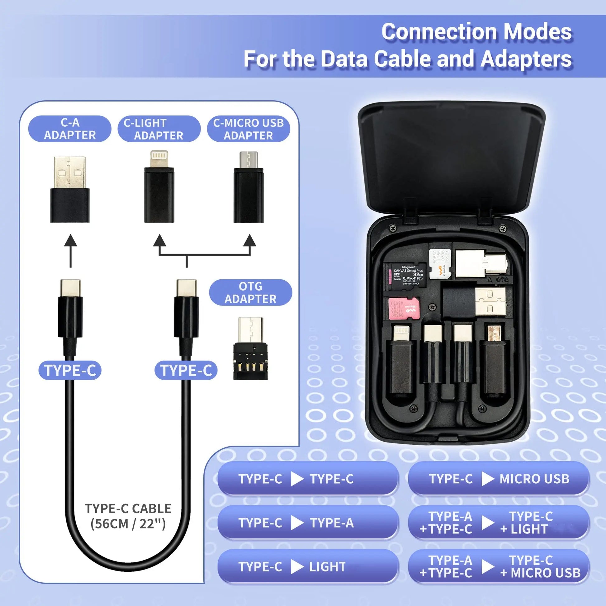 USB-C Cable Cards Box mini organizer box Fashion NetClub