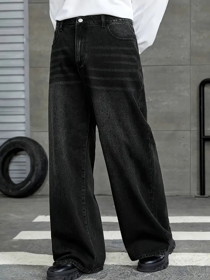 Black Wide Leg Denim Jeans