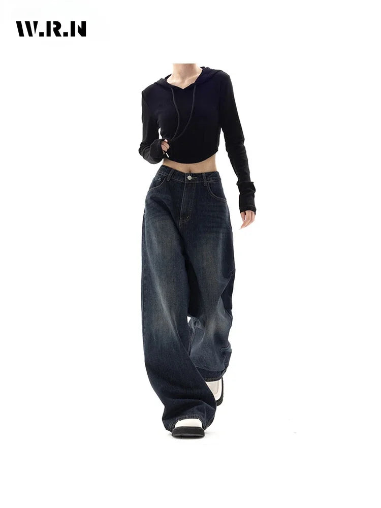 Y2K Blue Baggy Denim Trousers