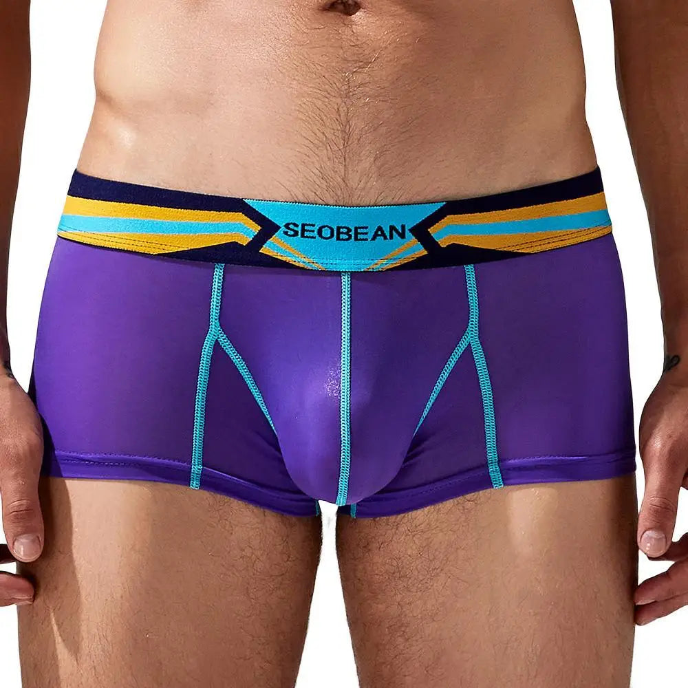 Men Silk Breathable Boxer Underwear Fashion NetClub