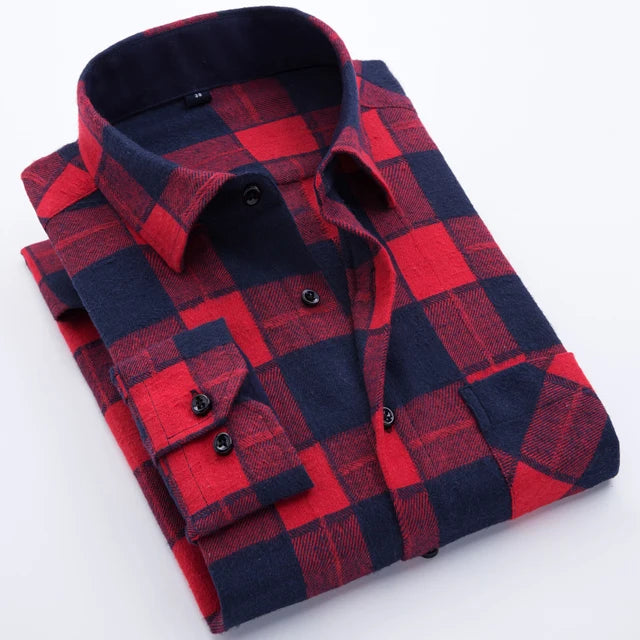 Men's Slim-fit Plaid Shirt Shirt Fashion NetClub