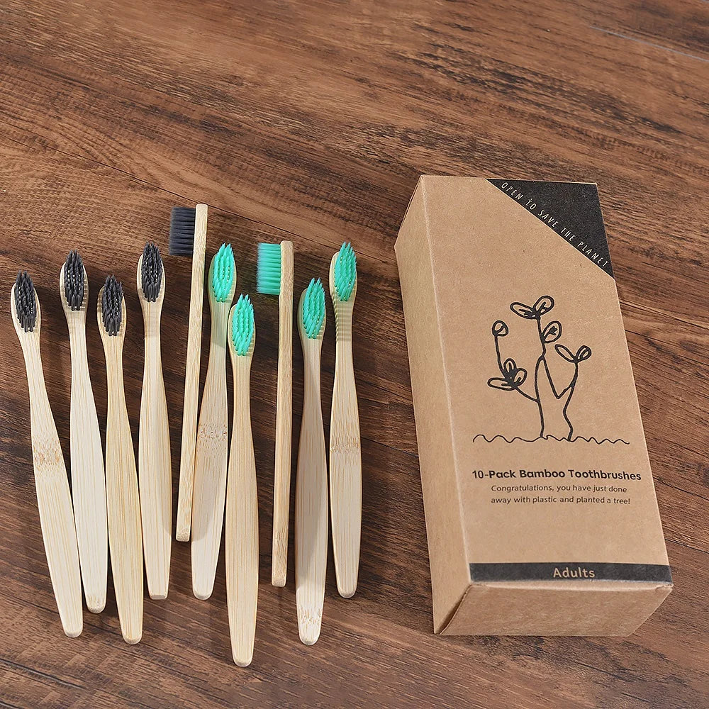Mixed Color Bamboo Toothbrush