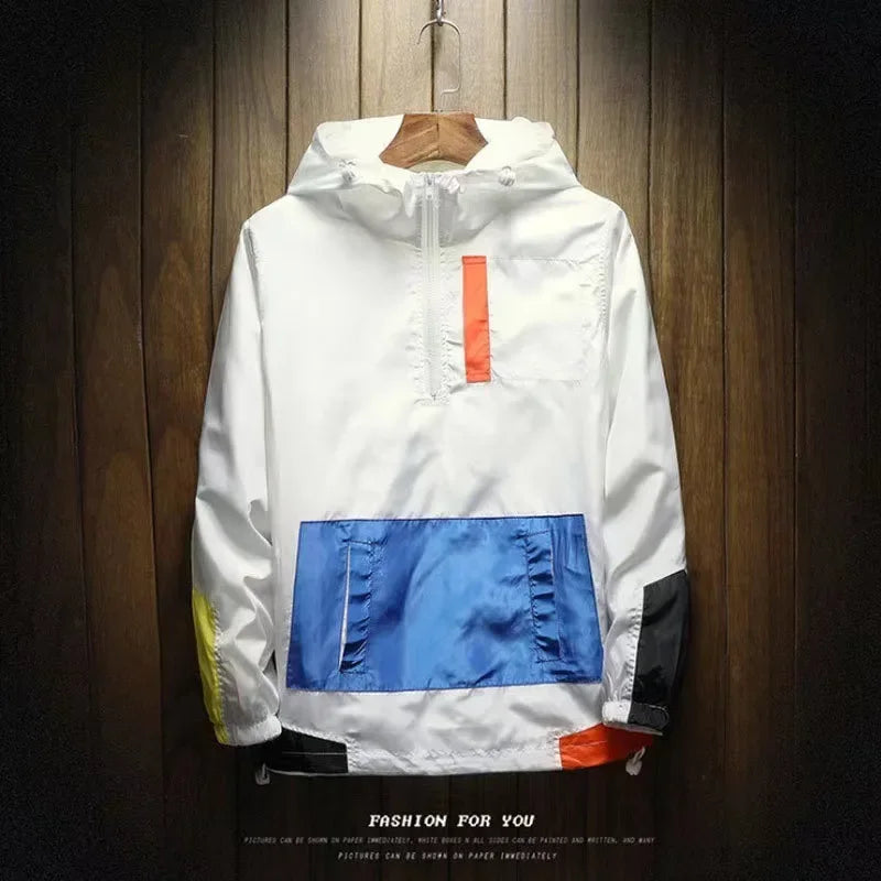 Color Block Oversized Hooded Jacket