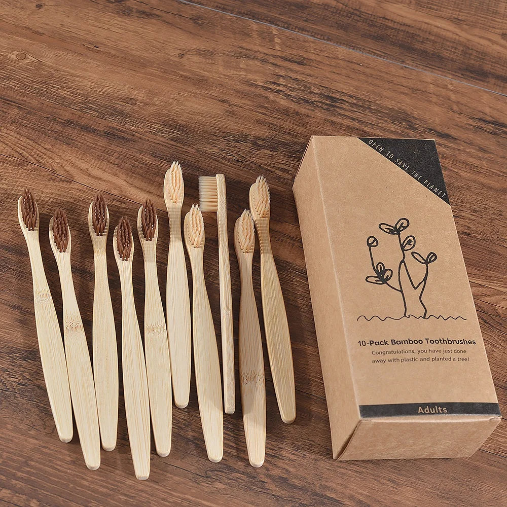 Mixed Color Bamboo Toothbrush