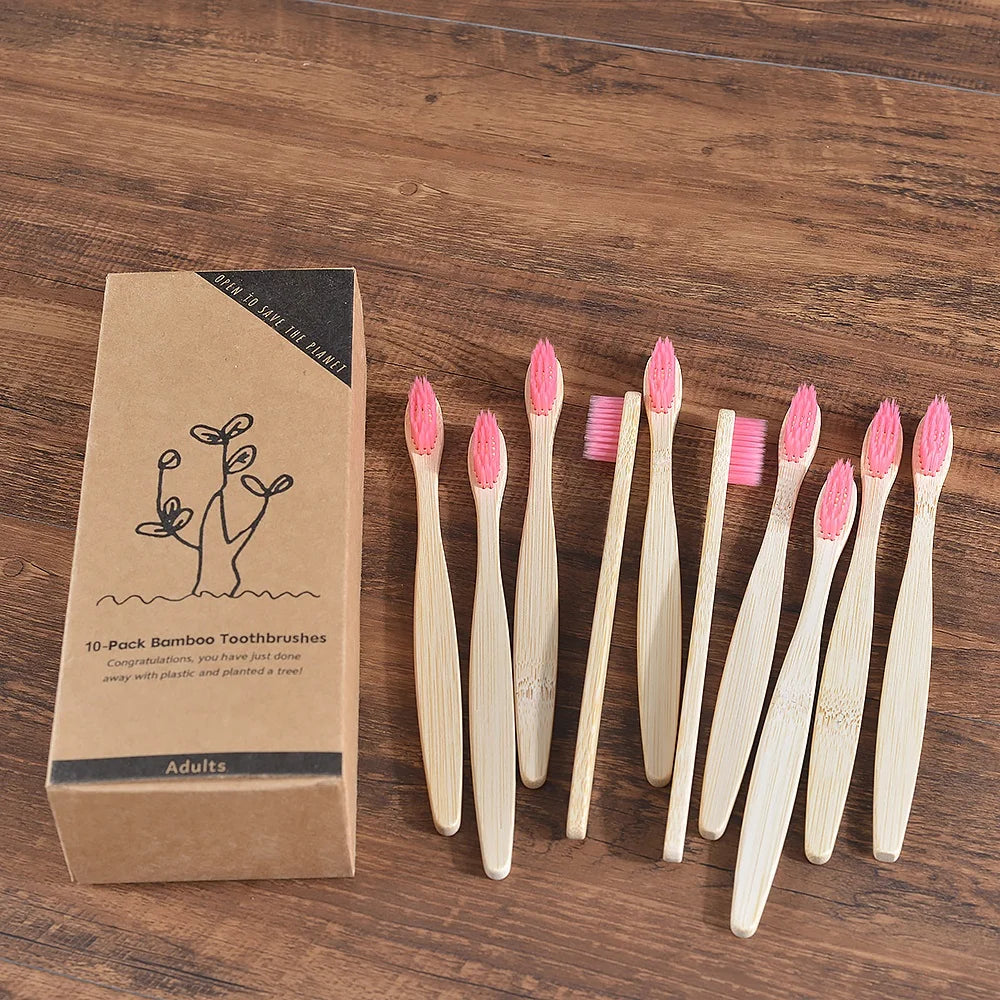 Mixed Color Bamboo Toothbrush