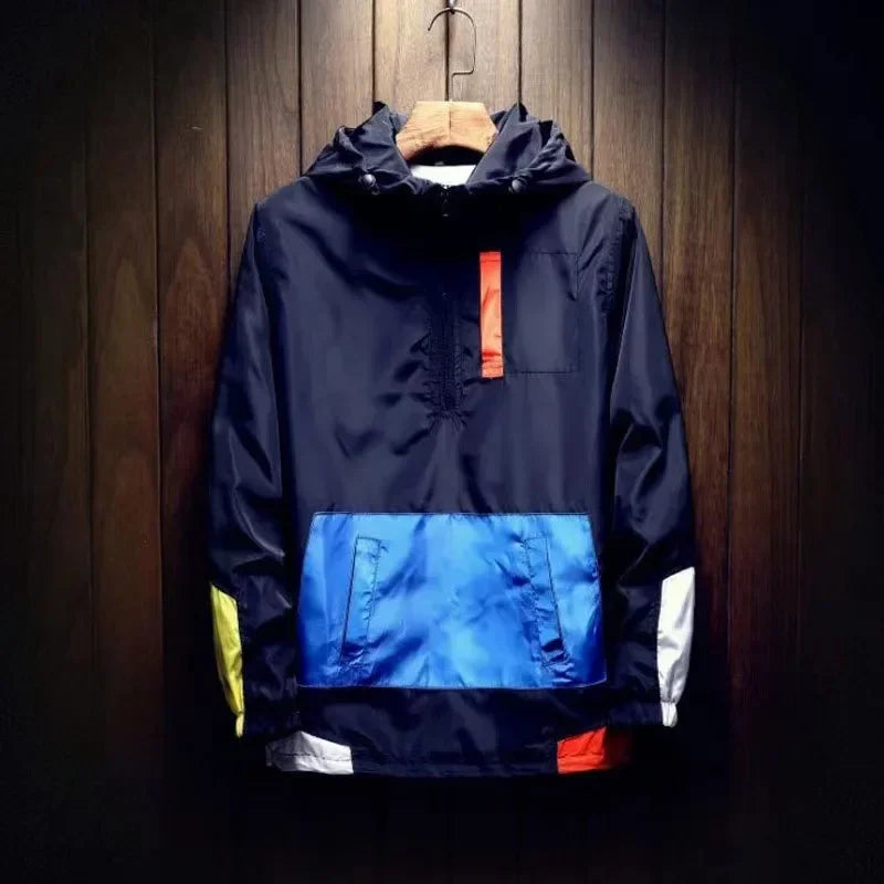 Color Block Oversized Hooded Jacket