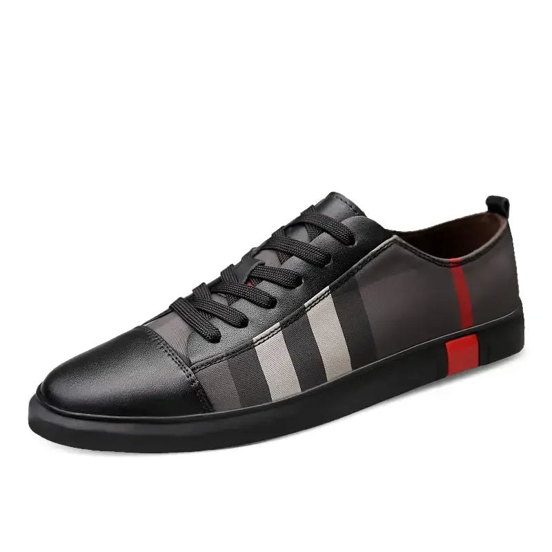 Black and gray sneaker with red accent on a white background, featuring the brand 'ENLEN&BENNA'.
