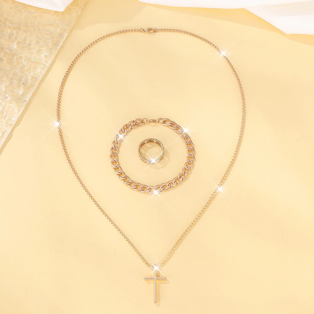 Men's Layered Chain Necklace Set