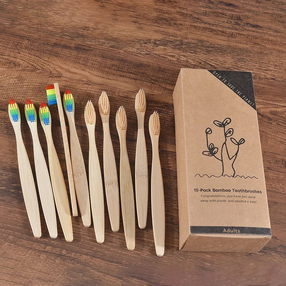 Mixed Color Bamboo Toothbrush