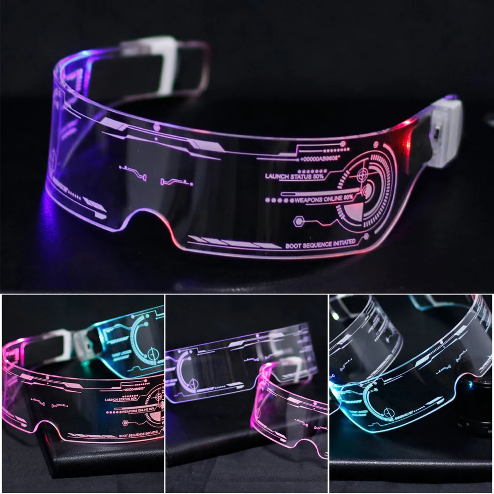 LED Luminous Glasses-Electronic Visor Eyeglasses Fashion NetClub