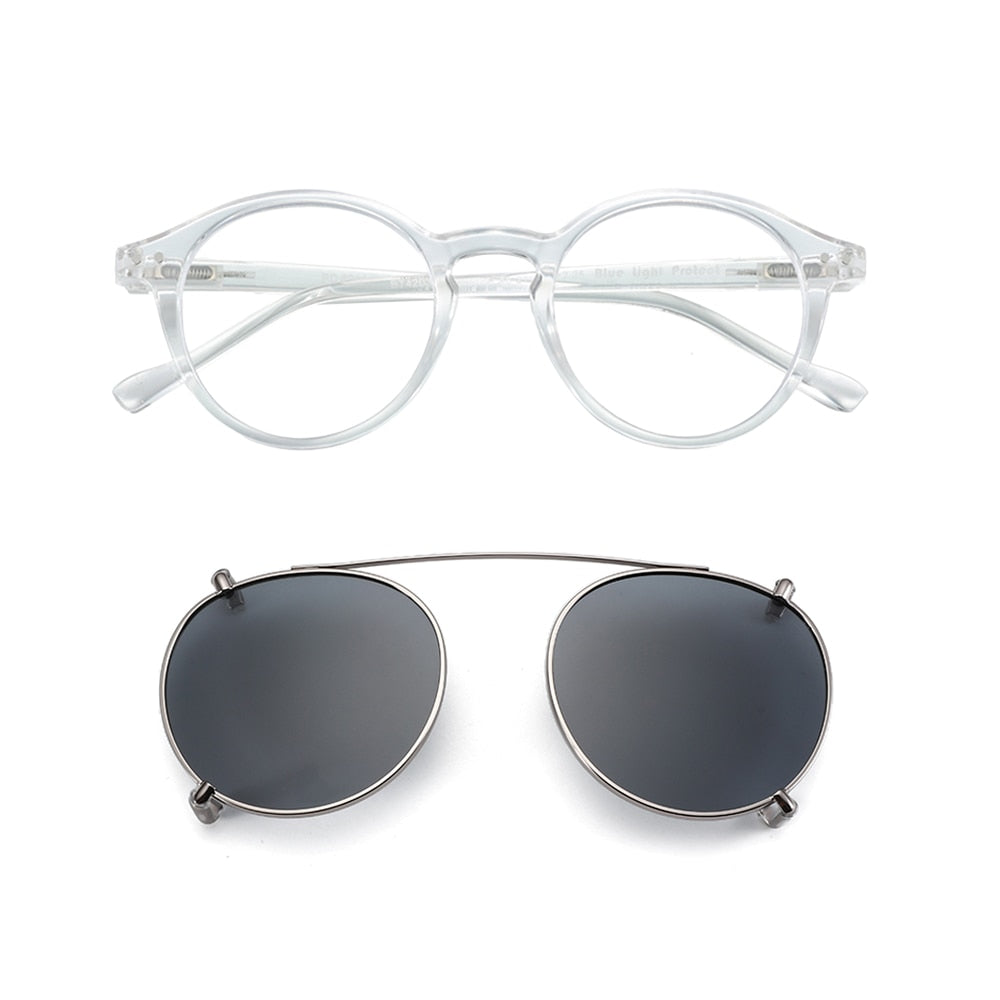 Round Clip-on Shade Sunglasses