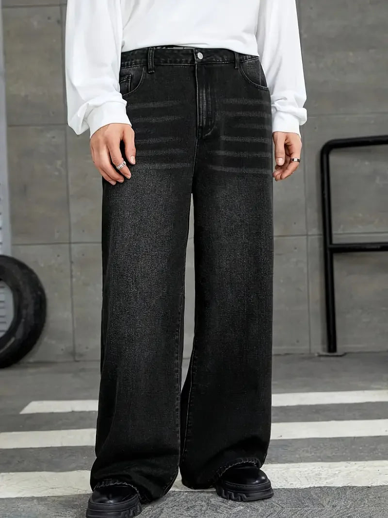 Black Wide Leg Denim Jeans