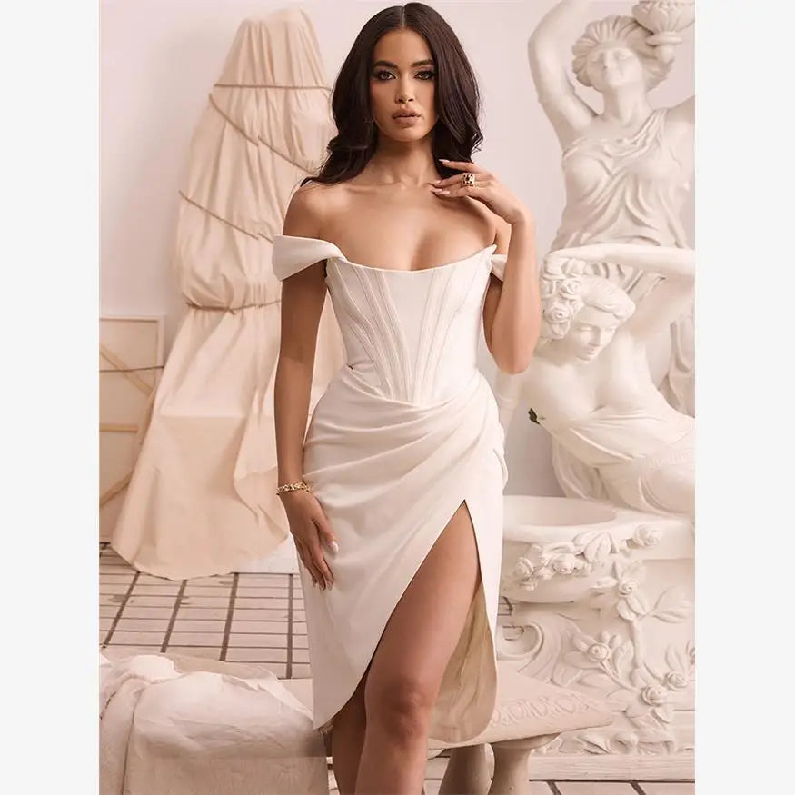 Samantha Satin Midi Dress