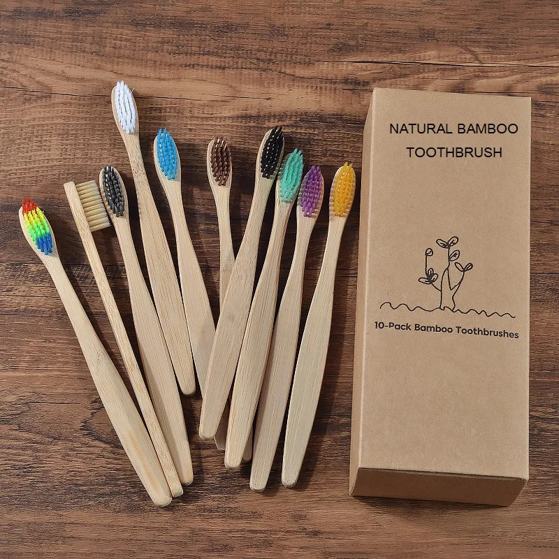 Mixed Color Bamboo Toothbrush