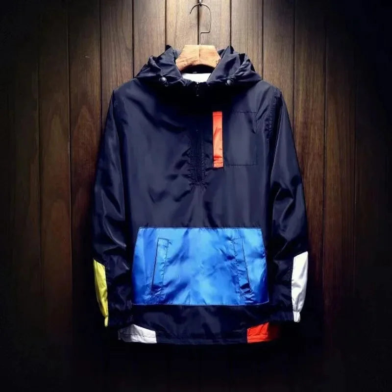 Color Block Oversized Hooded Jacket