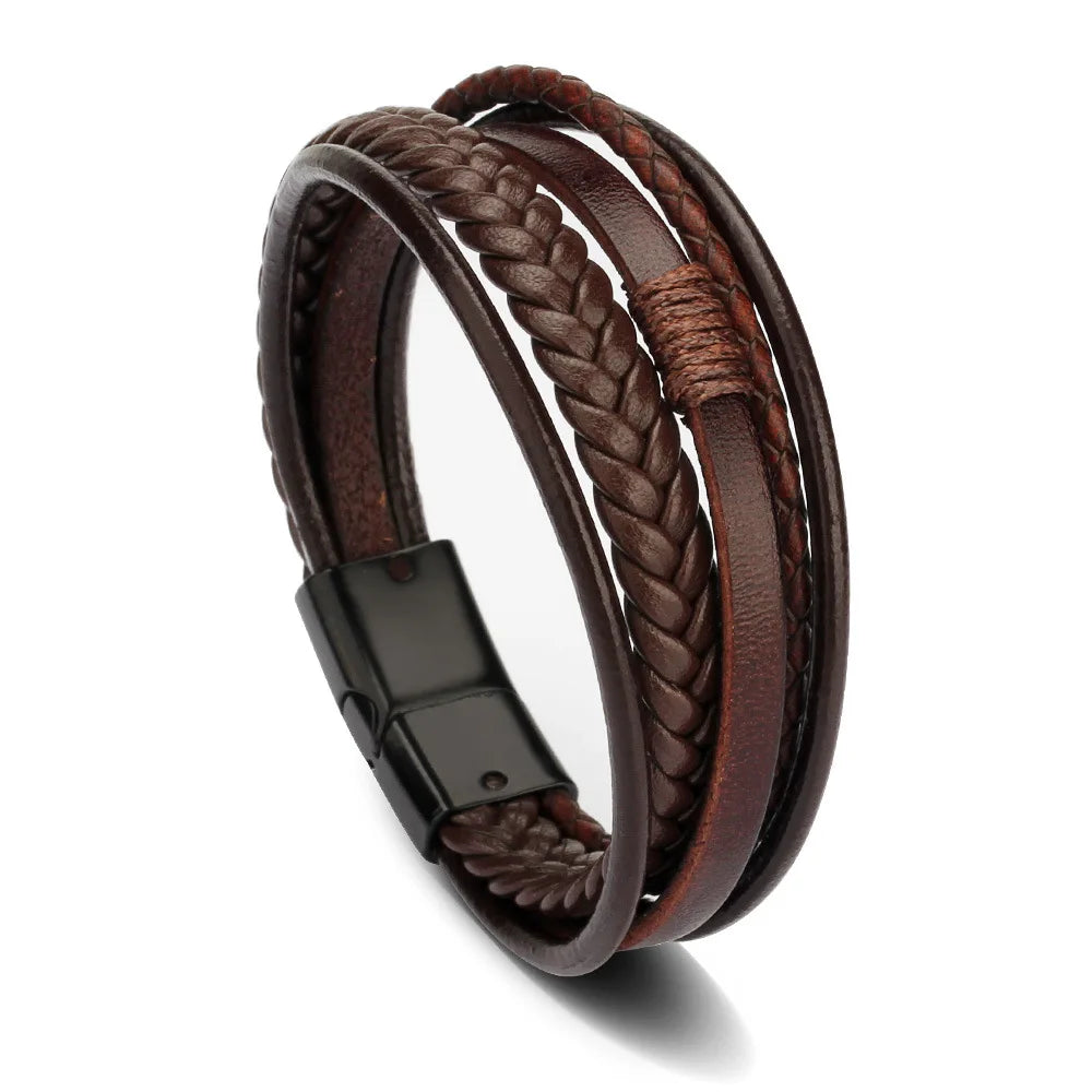Men's Leather & Beaded Bracelet Set