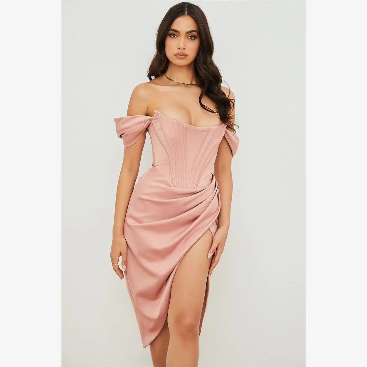 Samantha Satin Midi Dress