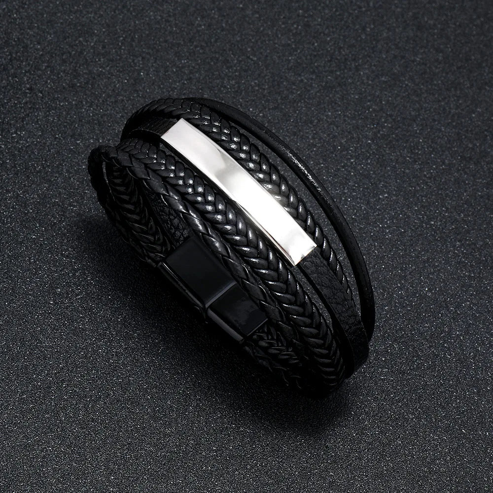 Men's Leather & Beaded Bracelet Set