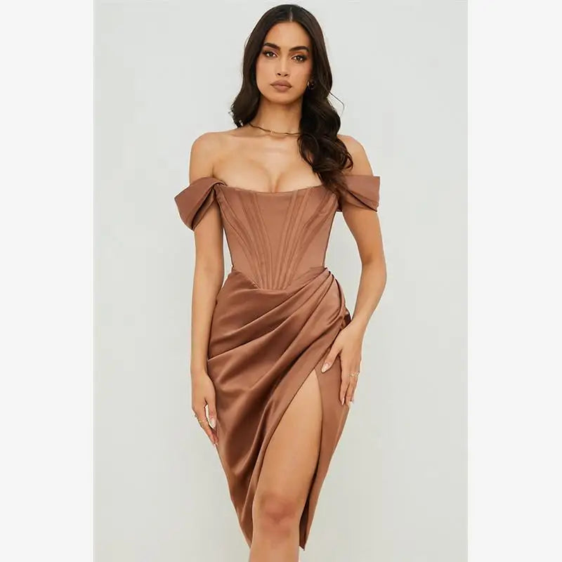 Samantha Satin Midi Dress