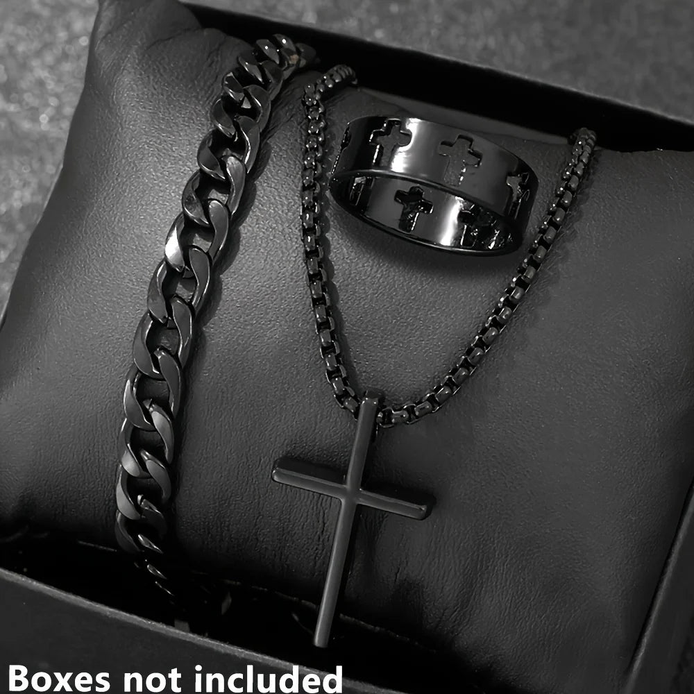 Men's Layered Chain Necklace Set