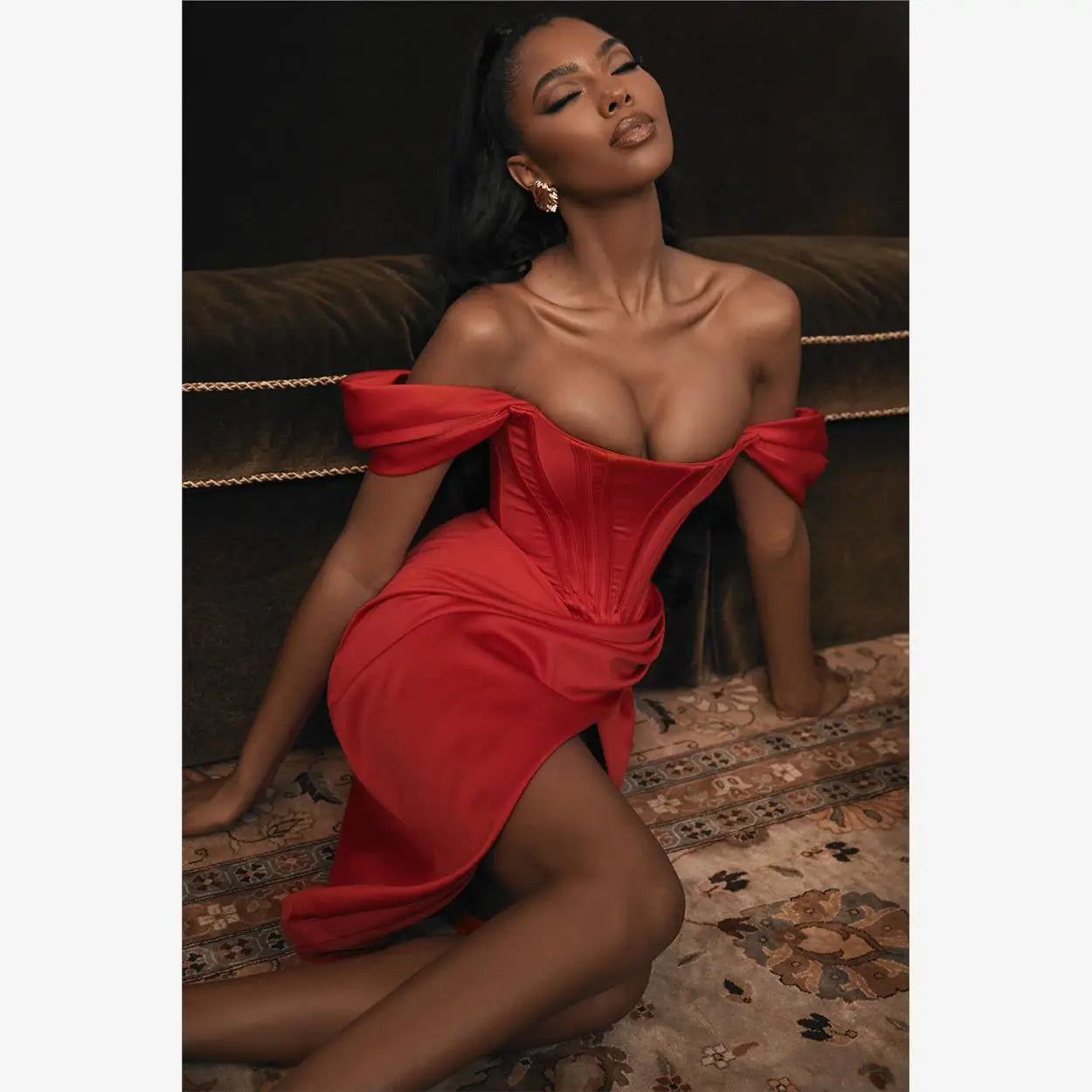 Samantha Satin Midi Dress