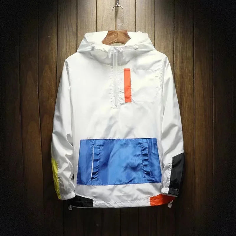 Color Block Oversized Hooded Jacket