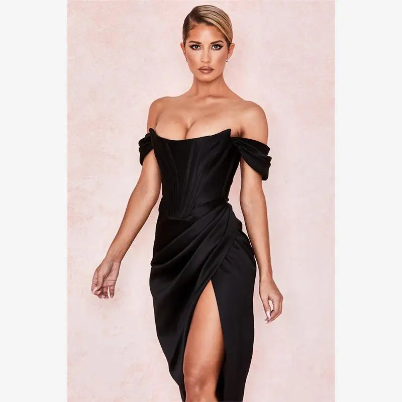 Samantha Satin Midi Dress