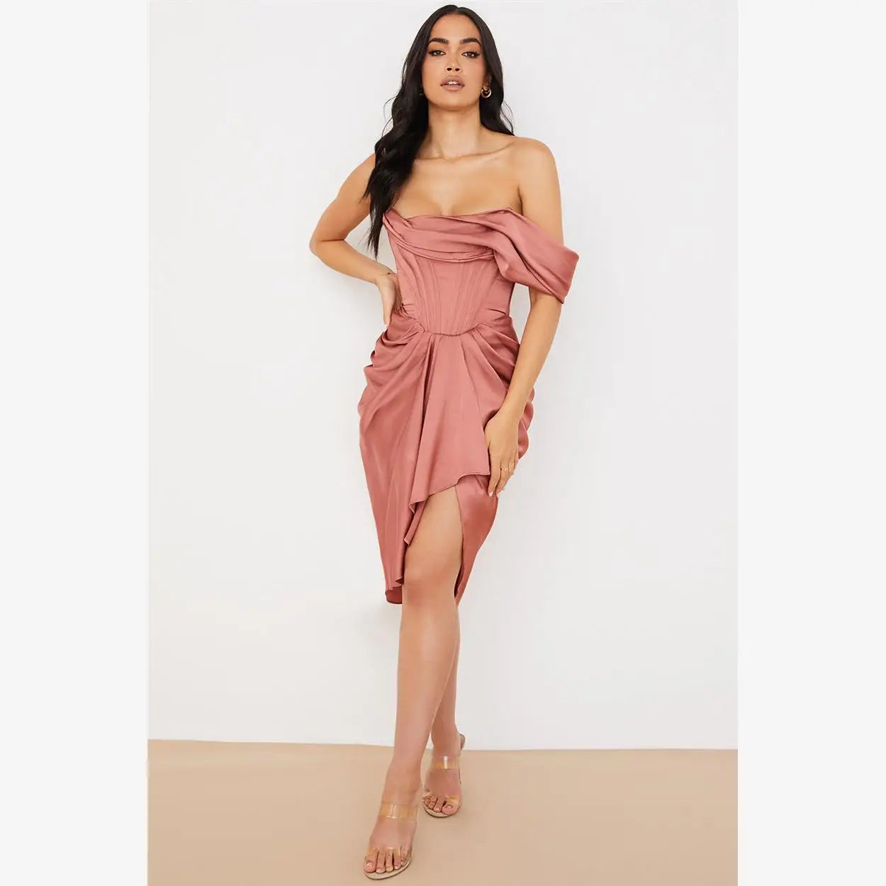 Samantha Satin Midi Dress