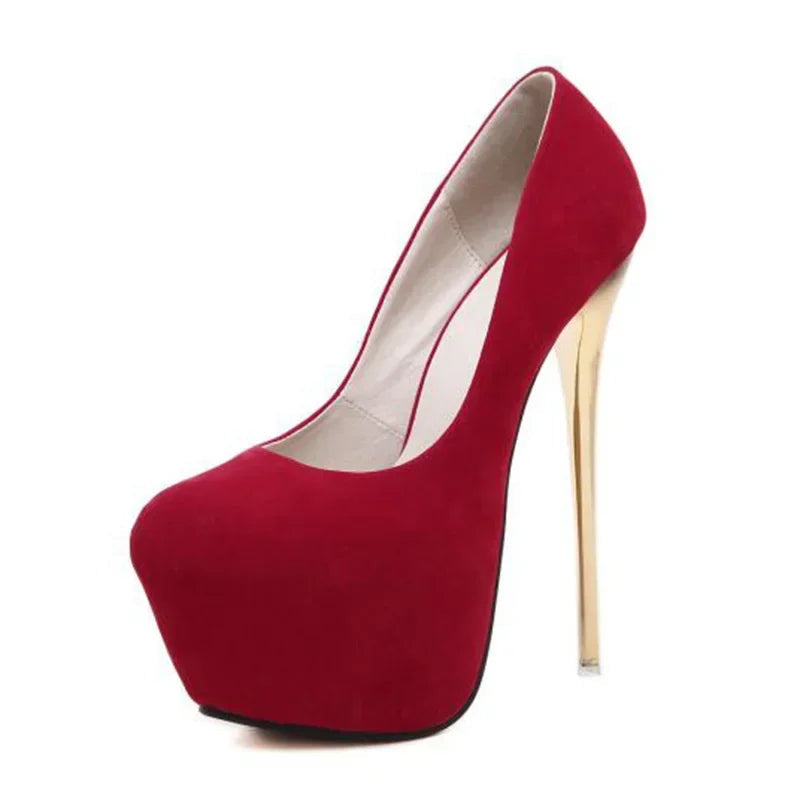 Red high-heeled shoe on a white background with 'Aneikeh' branding.