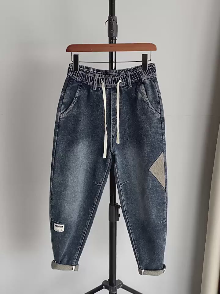 Loose Denim Drawstring Jeans