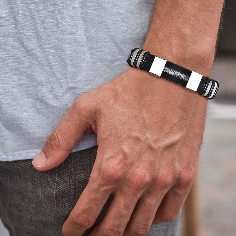 Men Stainless Steel Bracelet bracelet Fashion NetClub