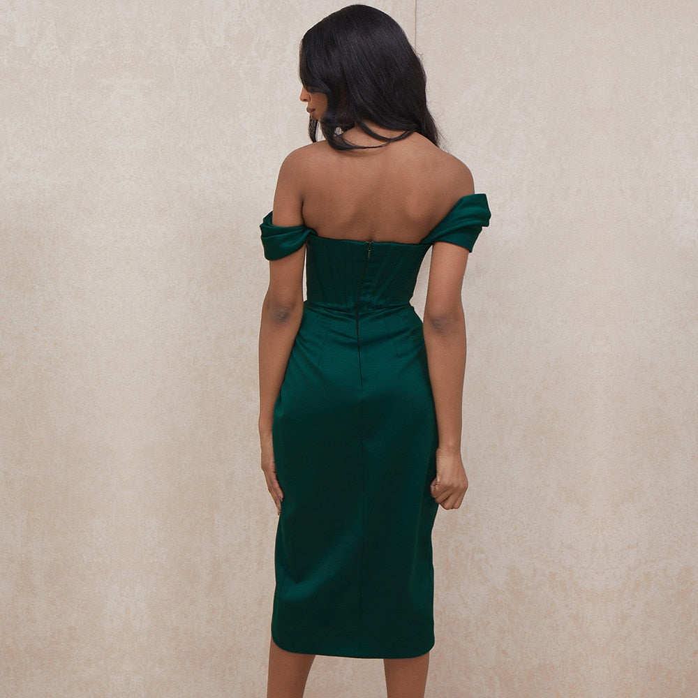 Samantha Satin Midi Dress Dress Fashion NetClub