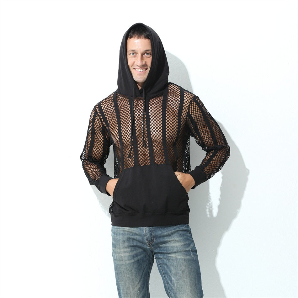 Mesh deals hooded top