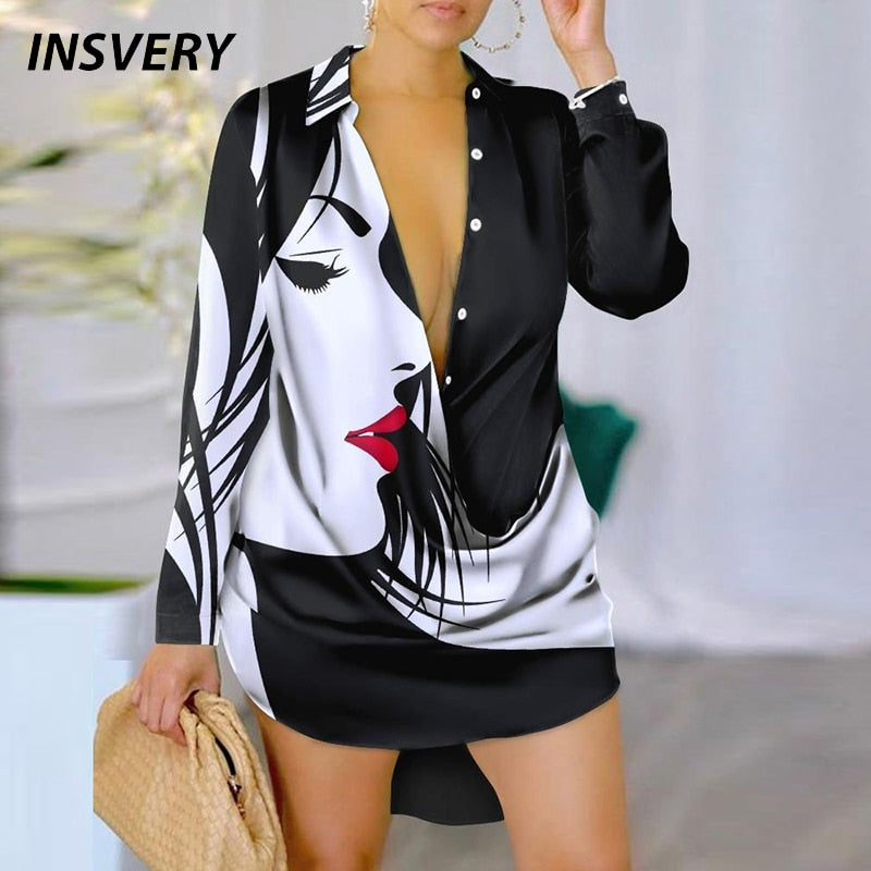 Women Loose Shirt Dress Dress Fashion NetClub