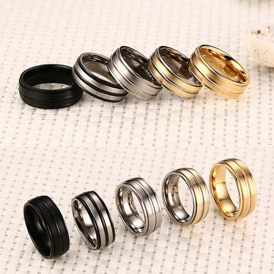 Black/Golden Rings 100% Titanium - Fashion NetClub