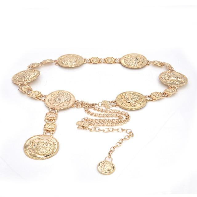 Apparel & Accessories > Clothing Accessories > Belts - Golden Chain Medal Belt