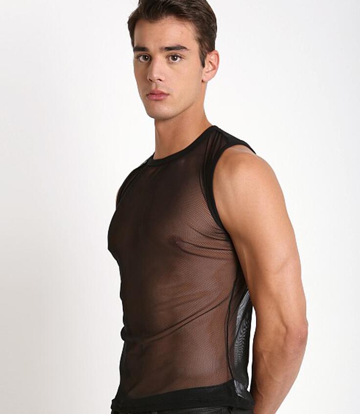 Apparel & Accessories > Clothing > Activewear - Hollow-out Mesh Tank-Top Vest